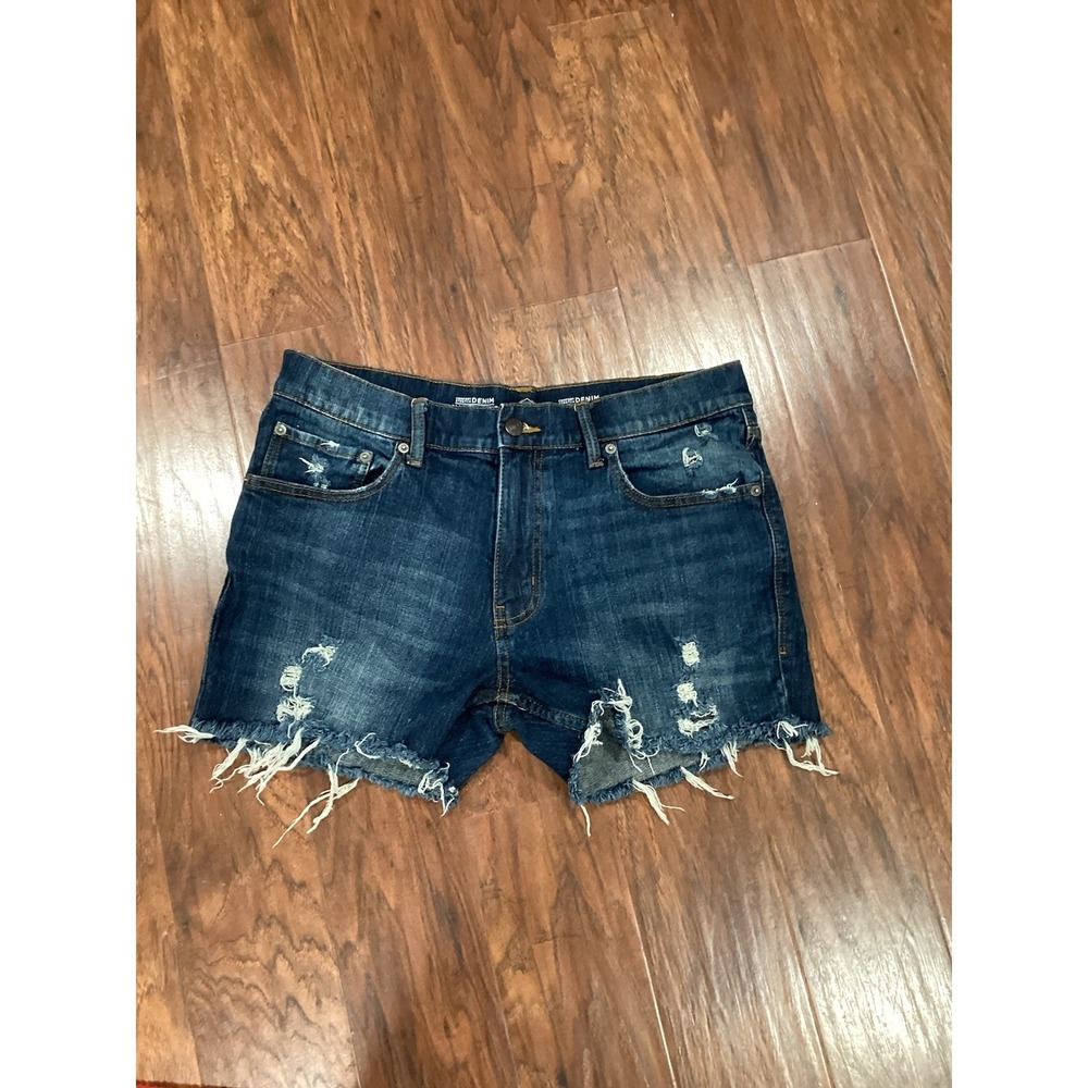 St John's Bay Women's Stretch  Distressed Denim Shorts Size 34x29